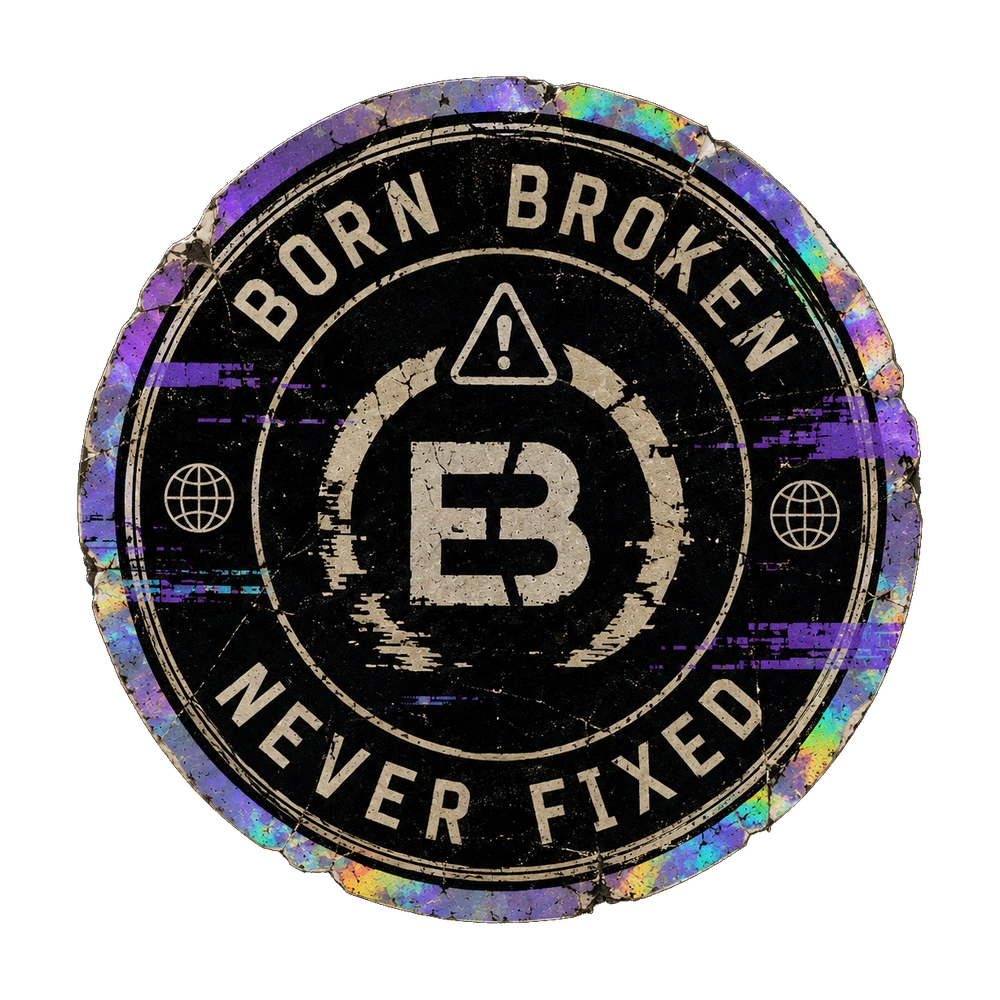 BORN BROKEN SEAL sticker